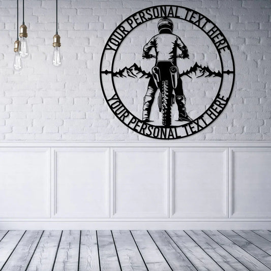 Motocross Rider Name Metal Sign
