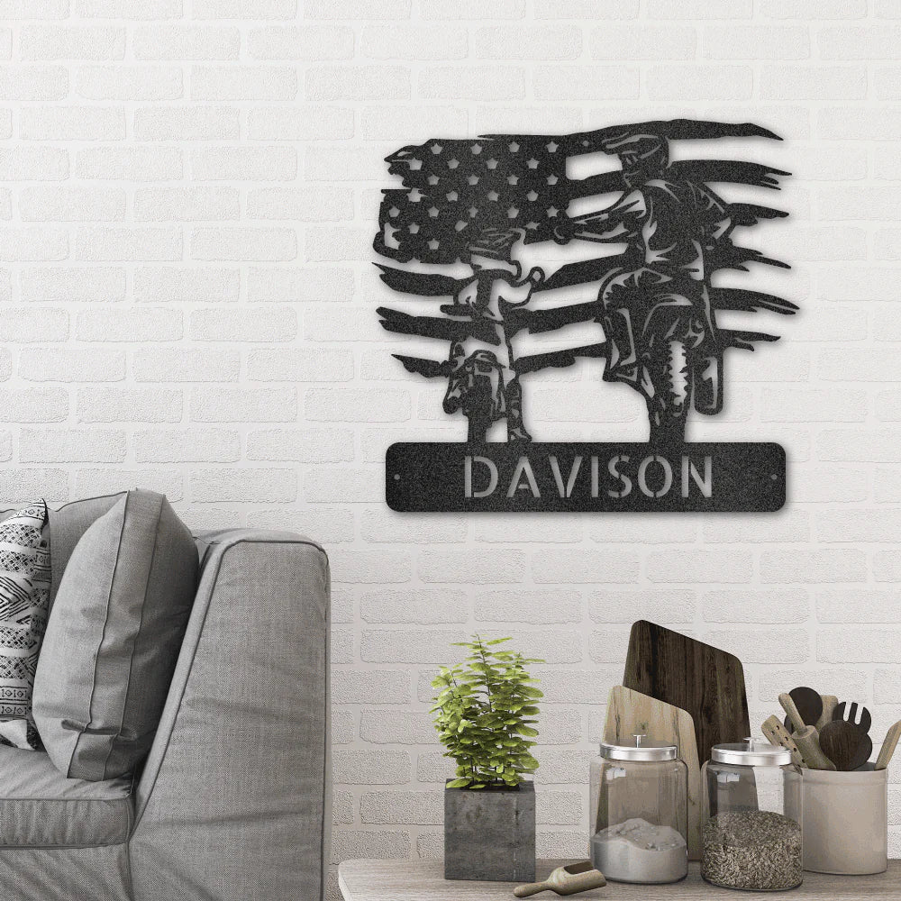 Personalized Motocross Steel Signs for Families