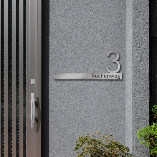 Modern Weatherproof Steel House Number Sign
