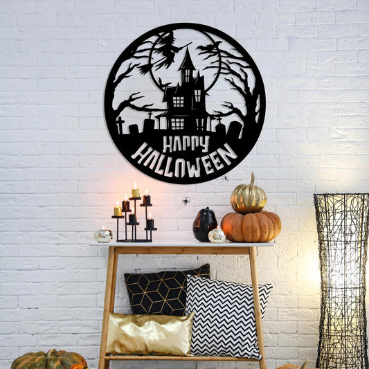 Happy Halloween Vintage Metal Wall Art