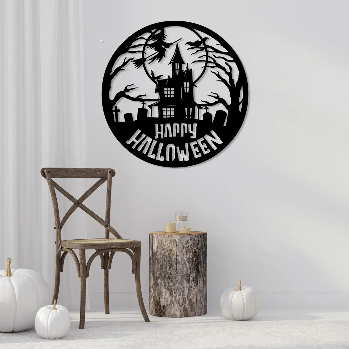 Happy Halloween Vintage Metal Wall Art