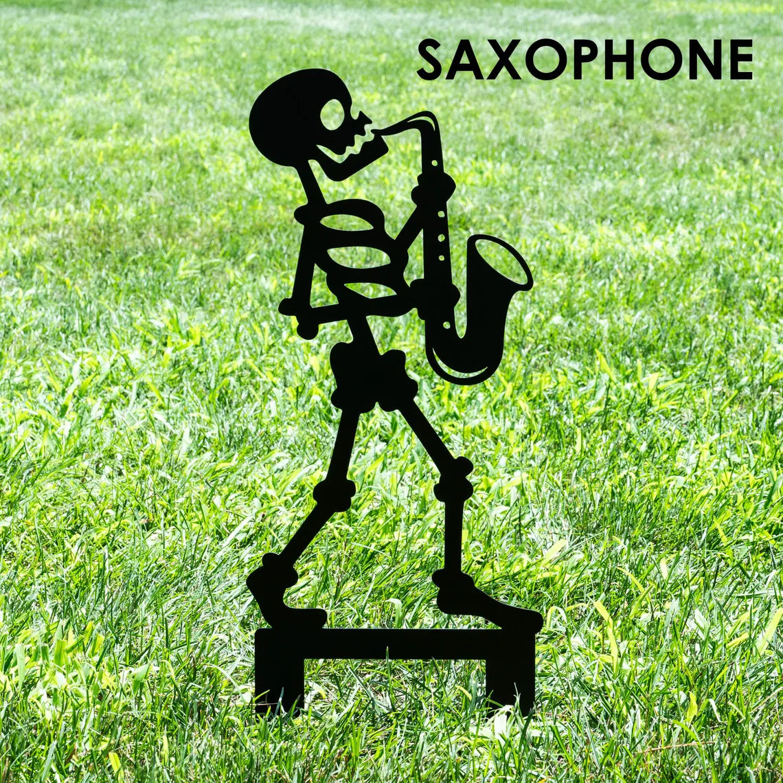 Outdoor Halloween Musician Skeleton Yard Stakes
