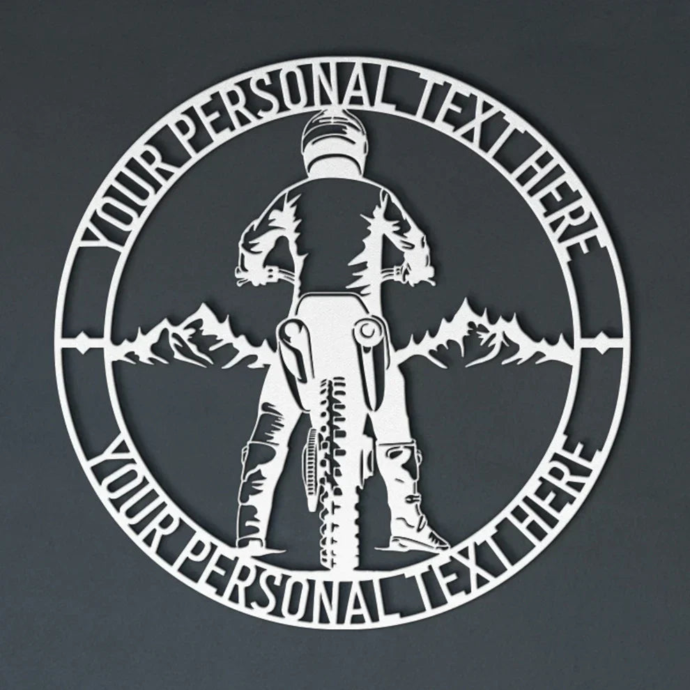 Motocross Rider Name Metal Sign