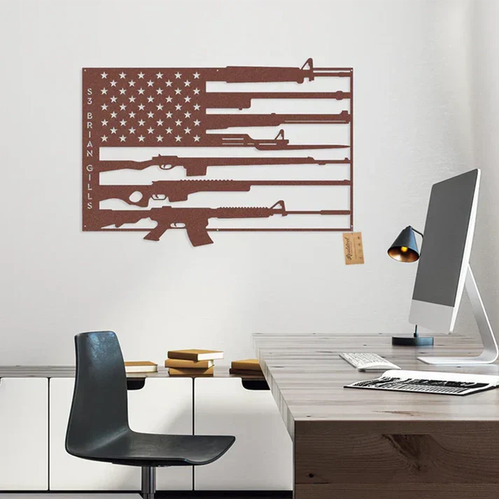 Custom American Flag Gun Monogram