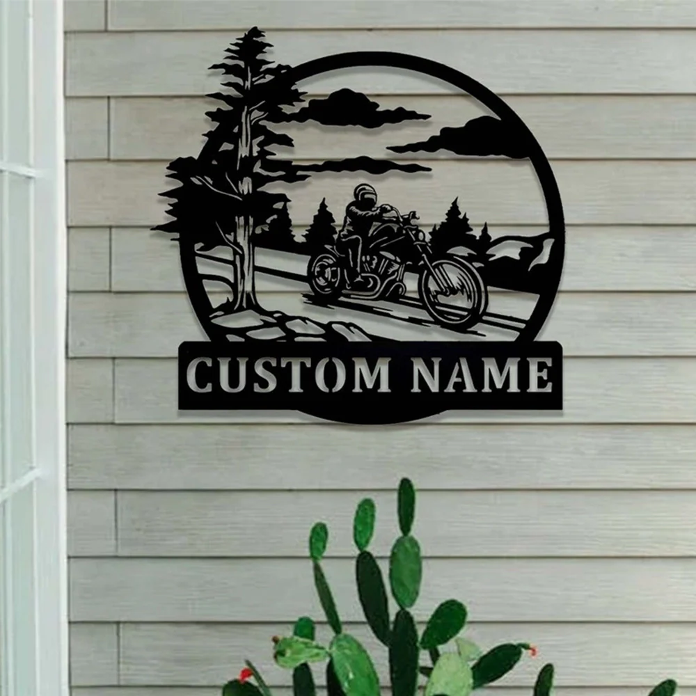 Custom Metal Motorcycle Sign For Garage