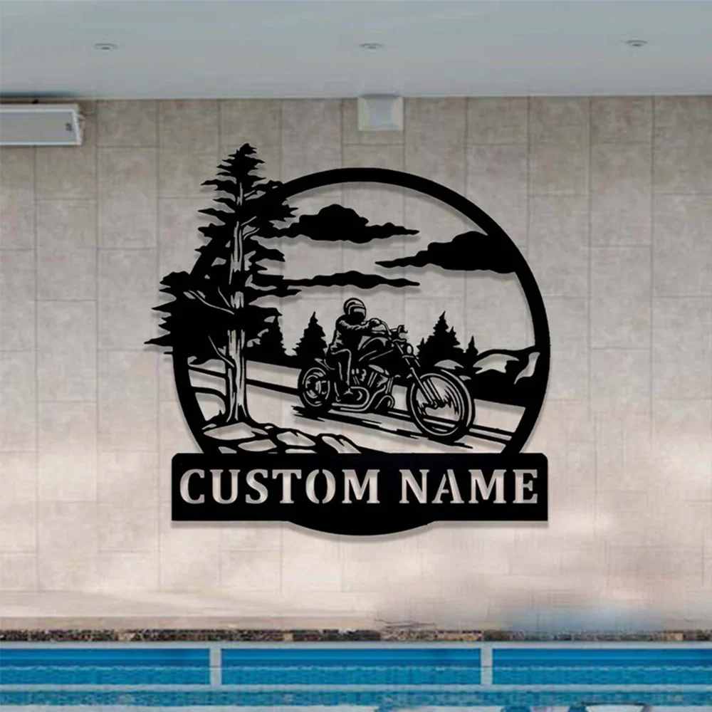Custom Metal Motorcycle Sign For Garage