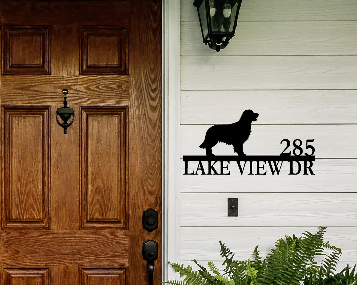 Golden Retriever Address Signs for Homes