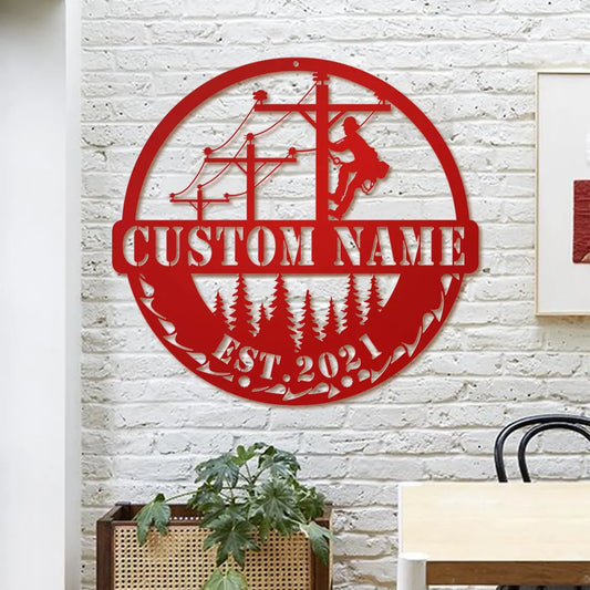 Personalized Metal sign for Lineman