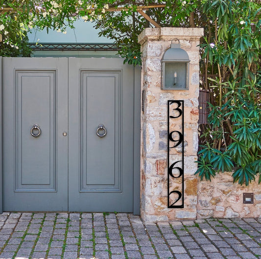 Vertical Metal Address Number Signs for Homes & Offices Modern Entryway Decor