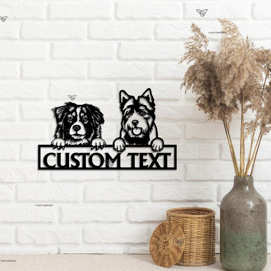 Personalized Two Dogs Metal Wall Art Gifts