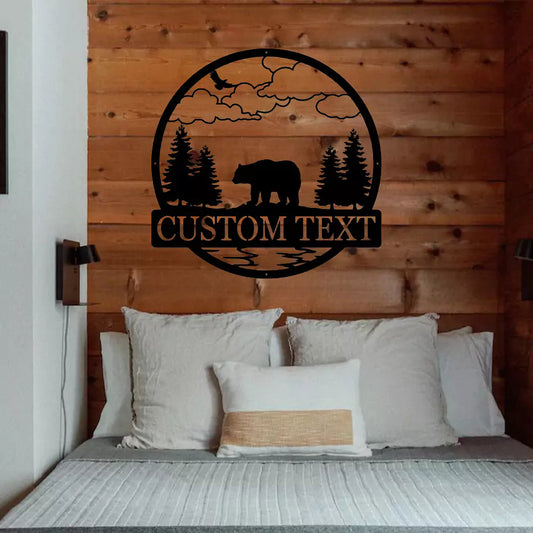 Personalized Metal Bear Sign