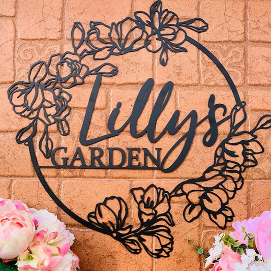 Personalized Flower Garden Name Sign