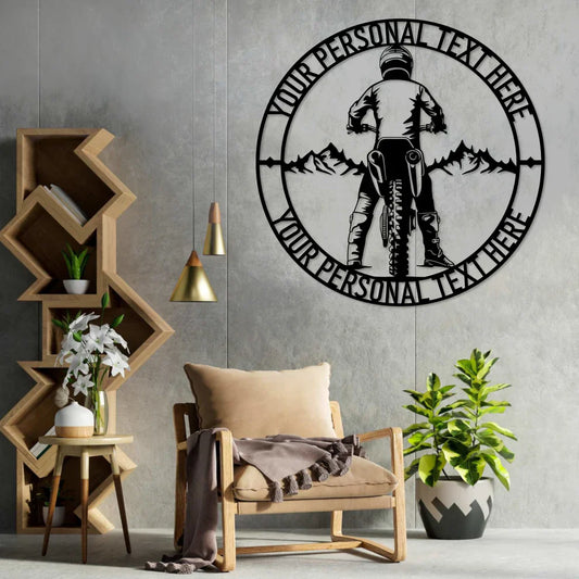Motocross Rider Name Metal Sign