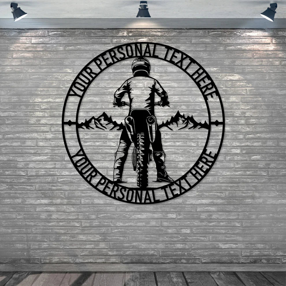 Motocross Rider Name Metal Sign