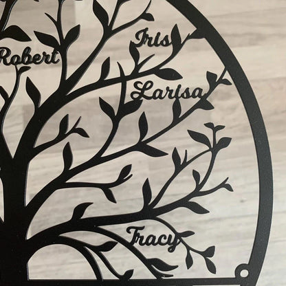 Tree of Life Metal Sign with Last Name and Personalized Names
