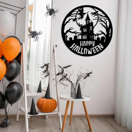 Happy Halloween Metal Wall Art | Vintage & Outdoor Halloween Decor 2025