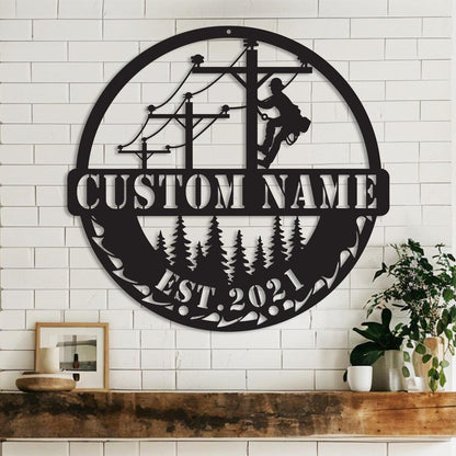 Personalized Metal sign for Lineman
