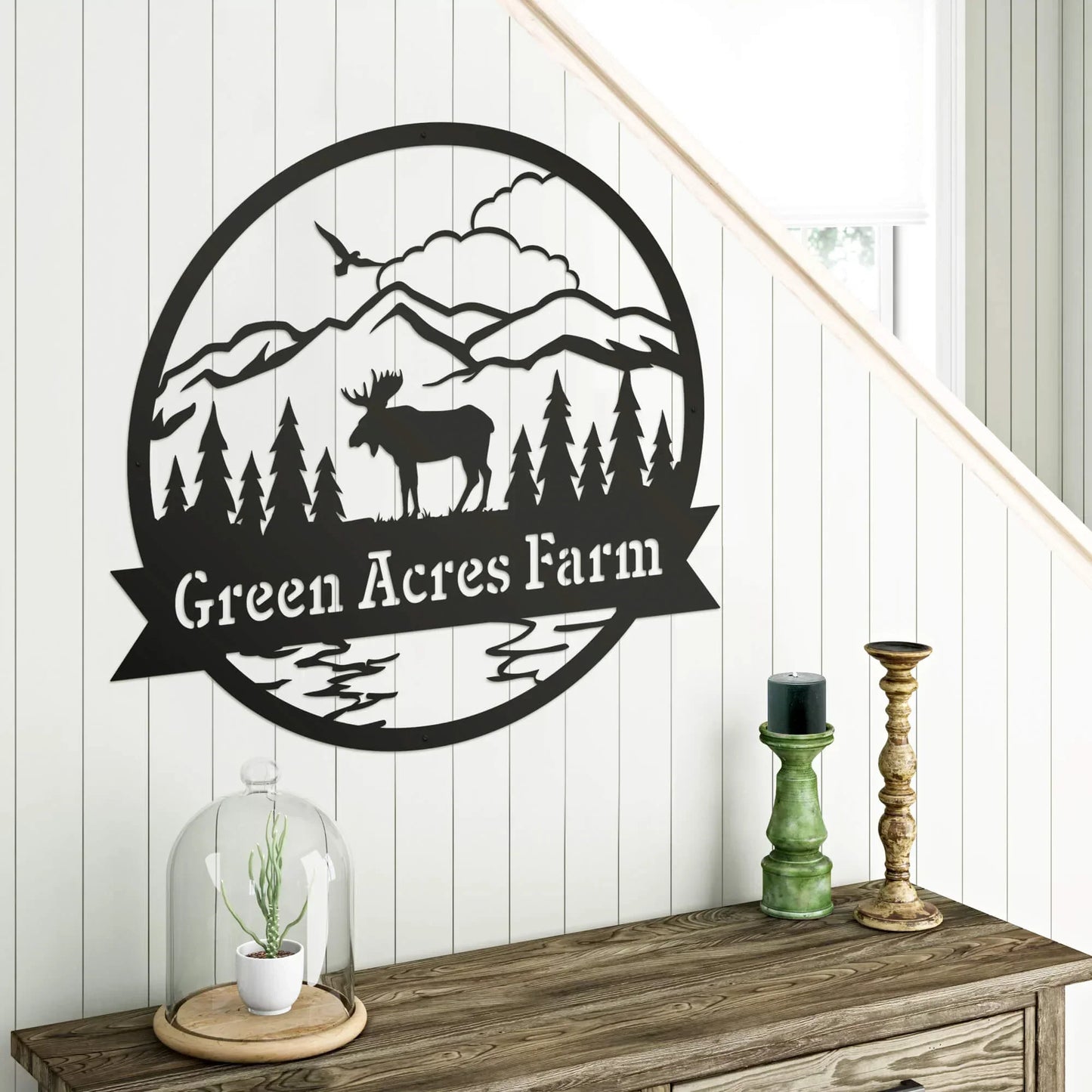 Personalized Moose Monogram Signs for Outdoor Charm