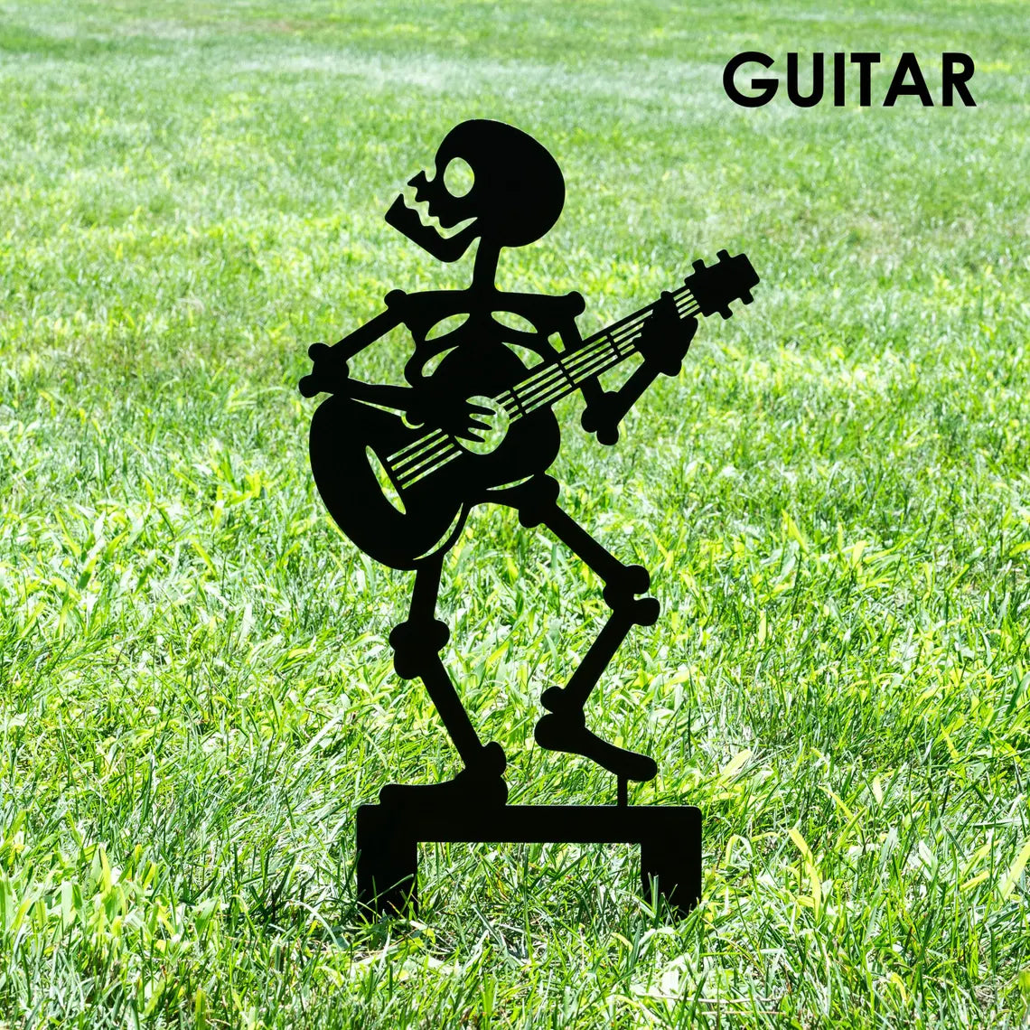 Outdoor Halloween Musician Skeleton Yard Stakes