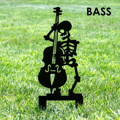 Outdoor Halloween Musician Skeleton Yard Stakes