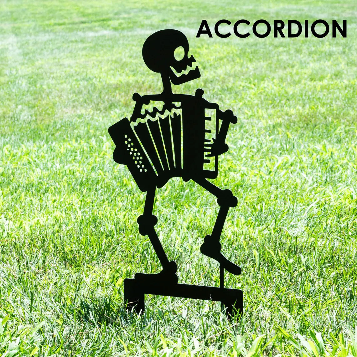 Outdoor Halloween Musician Skeleton Yard Stakes