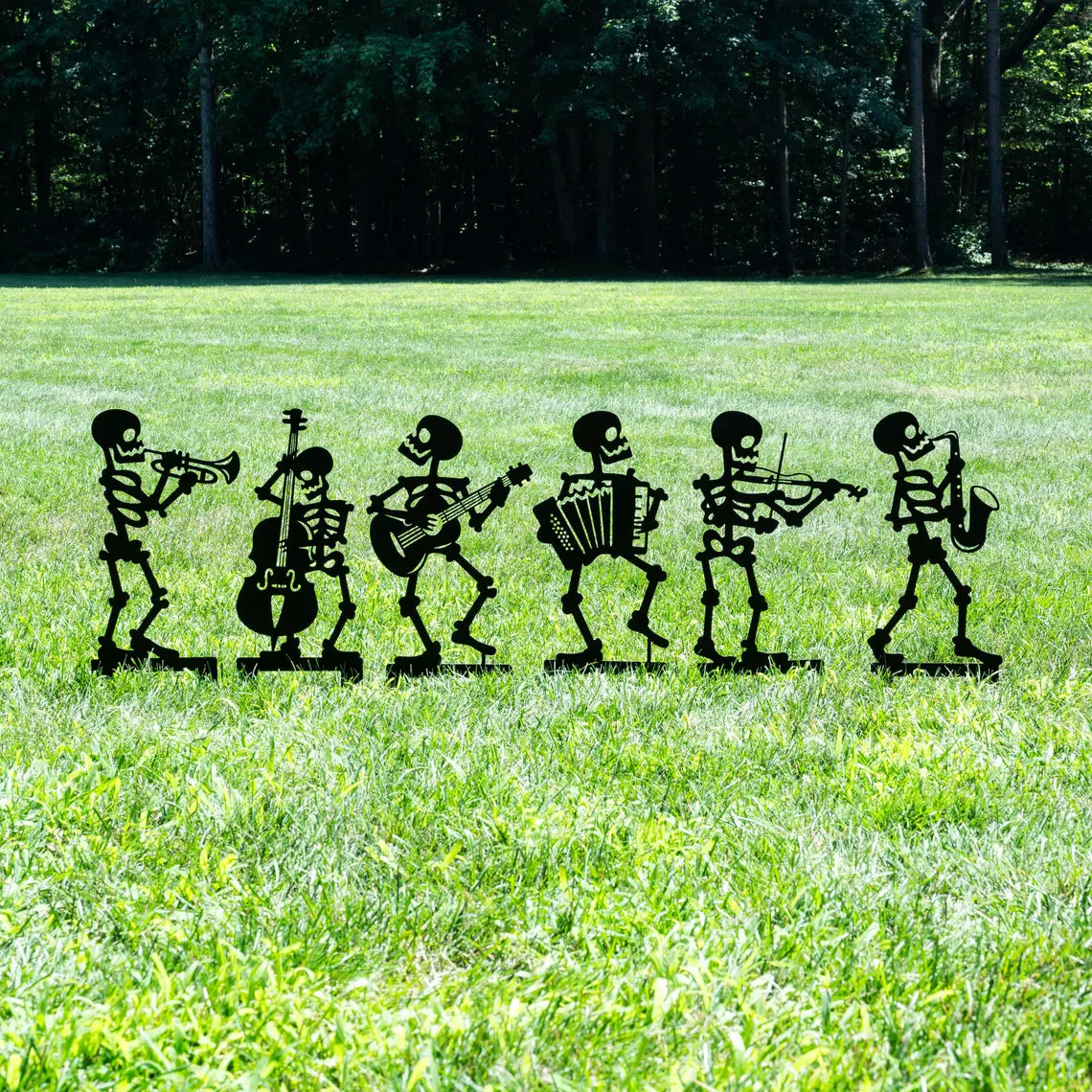 Outdoor Halloween Musician Skeleton Yard Stakes