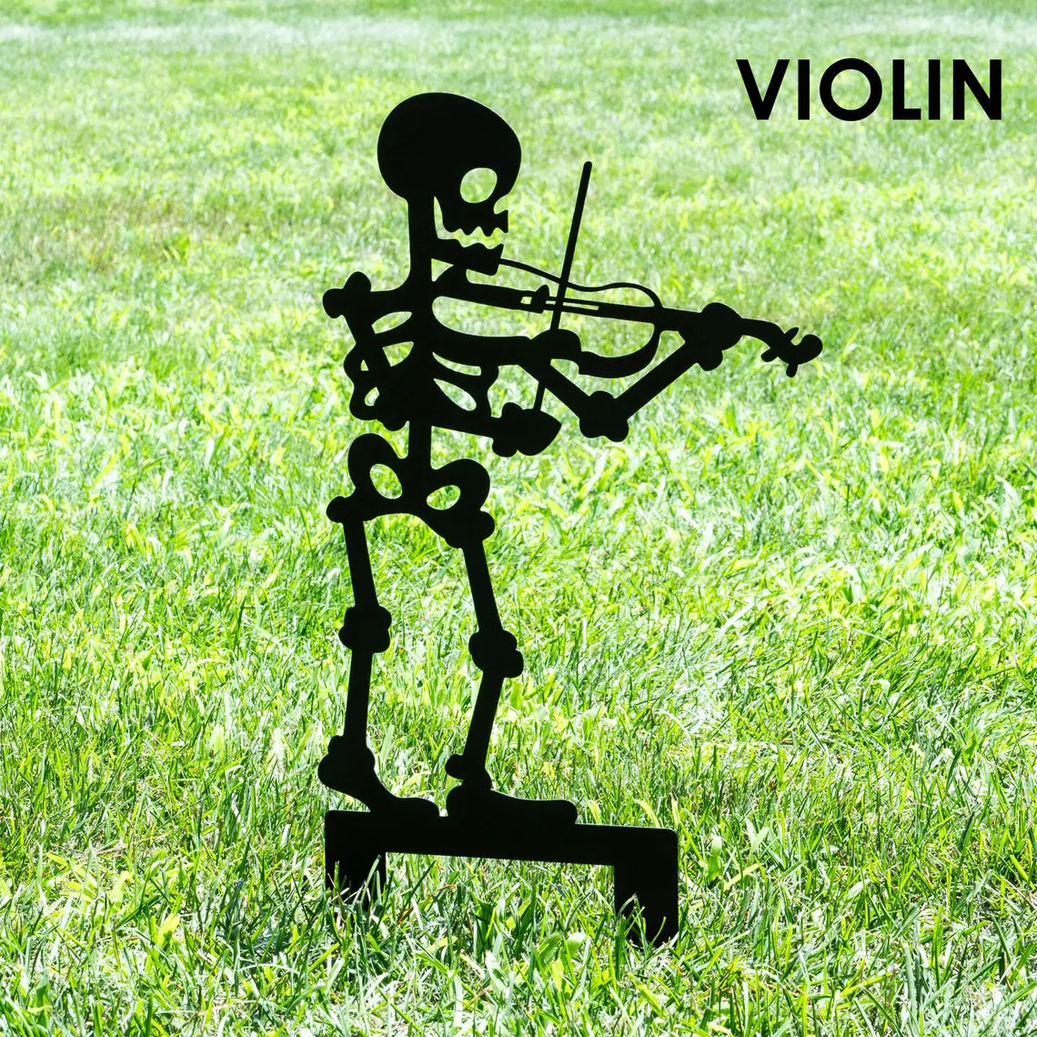 Outdoor Halloween Musician Skeleton Yard Stakes