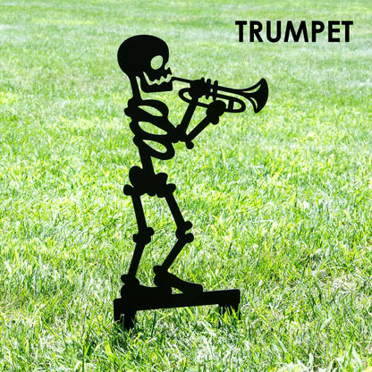 Outdoor Halloween Musician Skeleton Yard Stakes