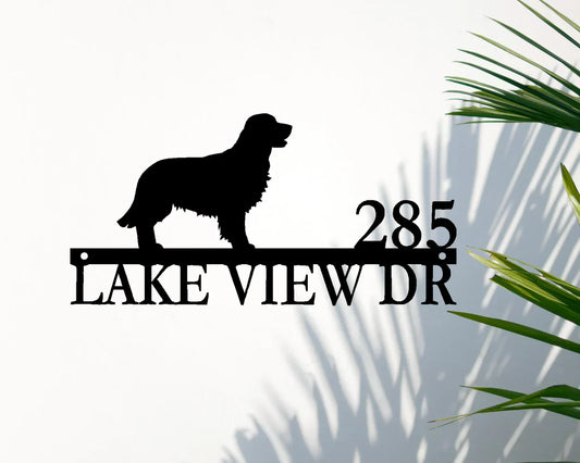 Golden Retriever Address Signs for Homes