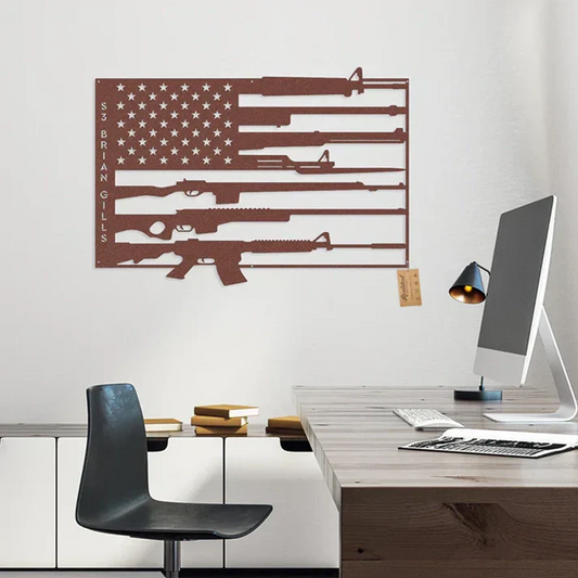 Custom American Flag Gun Monogram