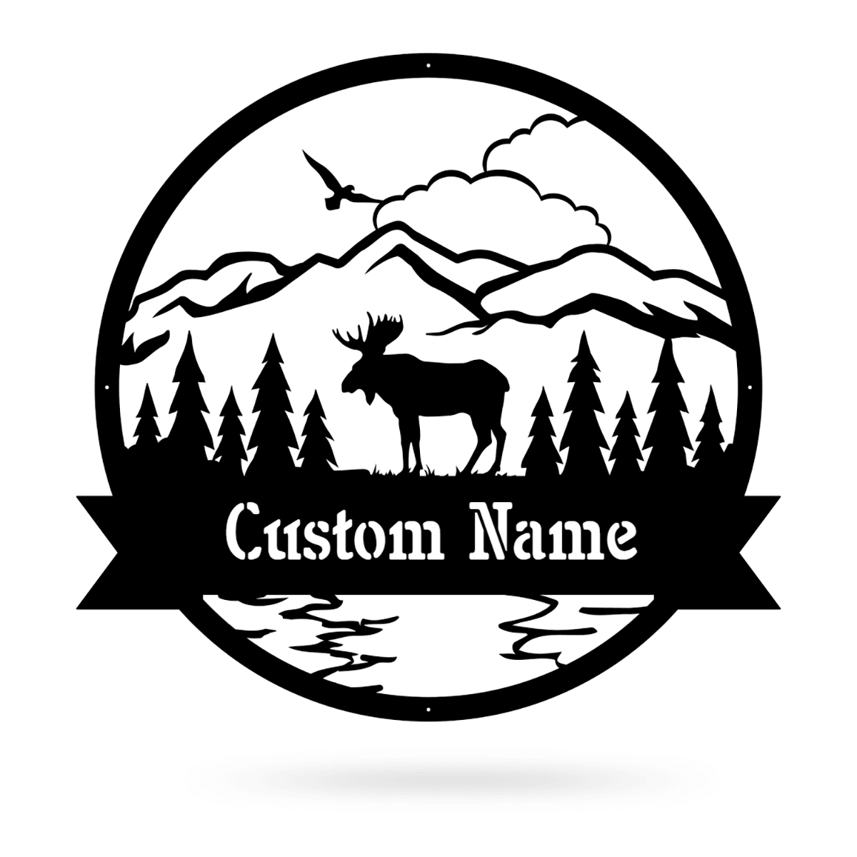 Personalized Moose Monogram Signs for Outdoor Charm