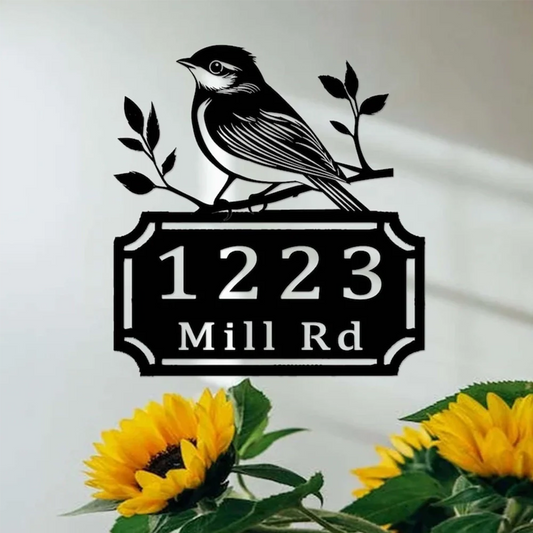 Custom Metal Bird Address Sign