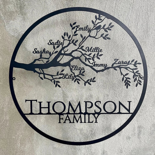 Custom Family Tree of Life Metal Sign - Personalized Family Names