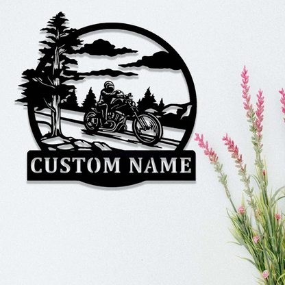 Custom Metal Motorcycle Sign For Garage