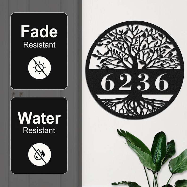 Tree of Life Metal Address Signs