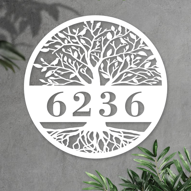 Tree of Life Metal Address Signs