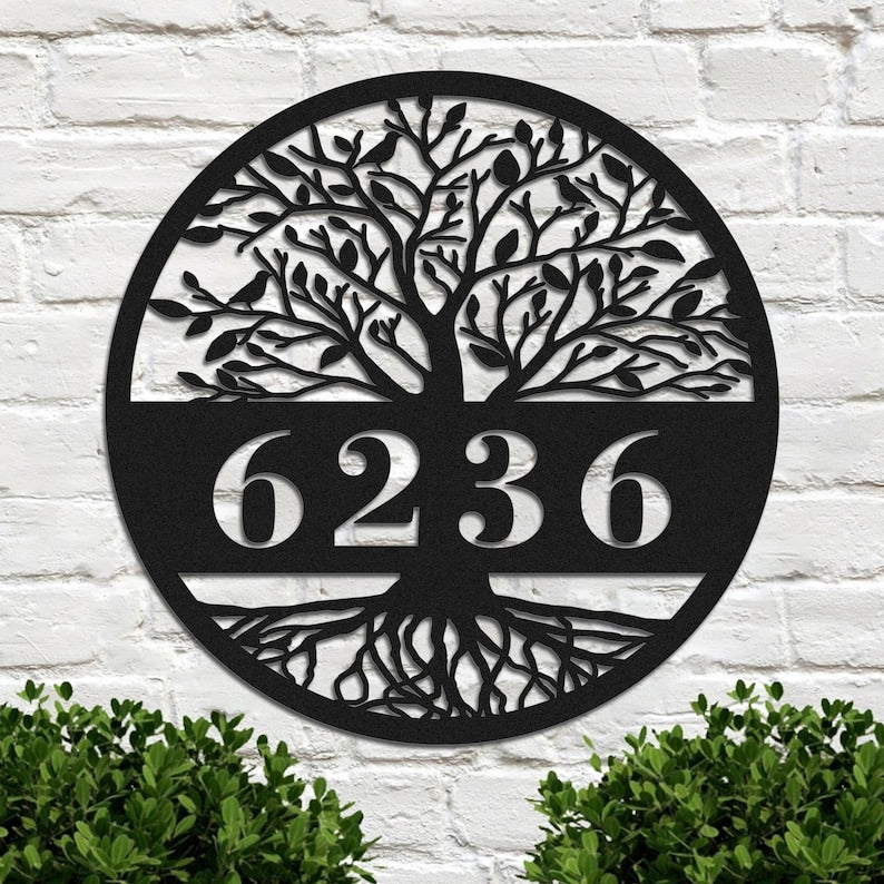 Tree of Life Metal Address Signs
