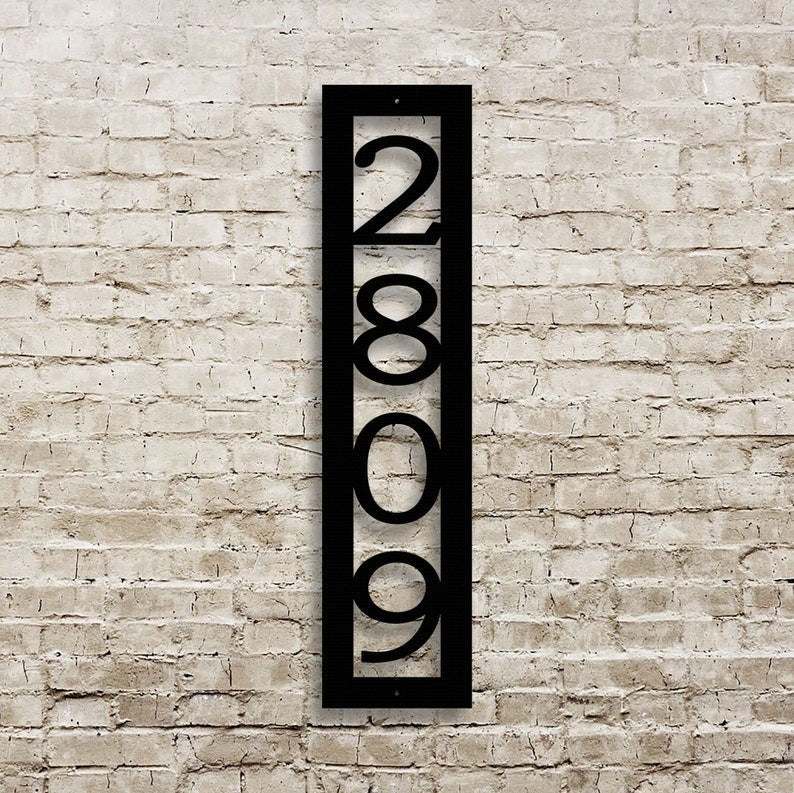 Vertical Metal Address Markers for Modern Homes