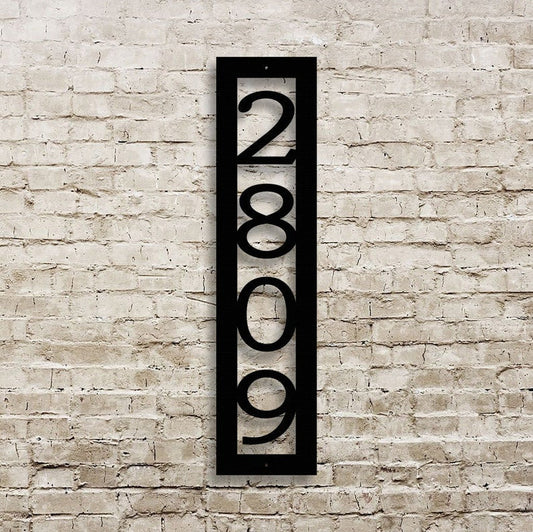 Vertical Metal Address Markers for Modern Homes