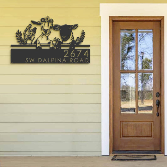 Farm Animal Metal Address Signs