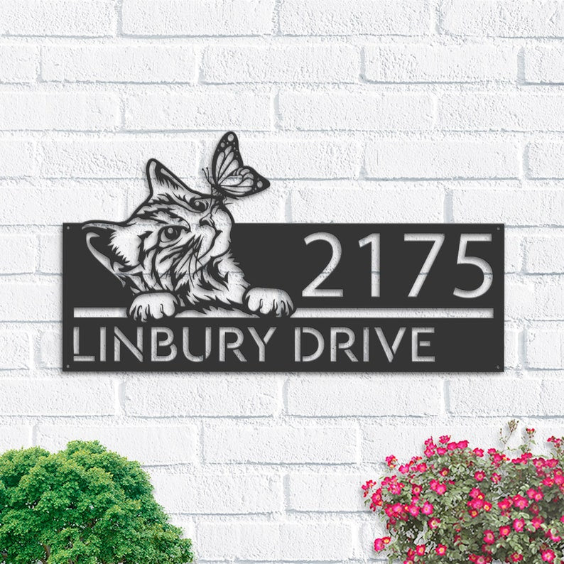 Personalized Cat Address Signs
