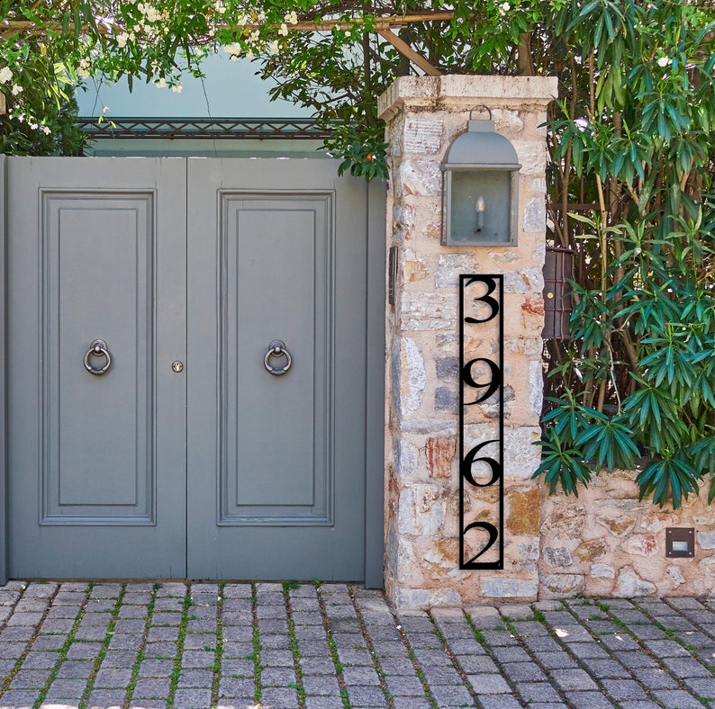 Vertical Metal Address Number Signs for Homes & Offices Modern Entryway Decor