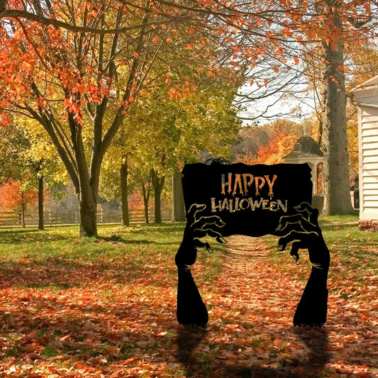 Metal Happy Halloween Yard Sign | Outdoor Halloween Decor 2025