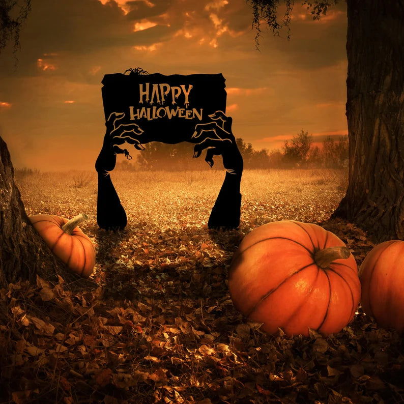 Metal Happy Halloween Yard Sign | Outdoor Halloween Decor 2025