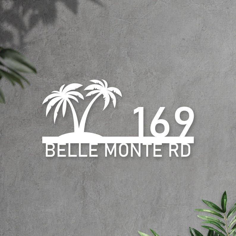 Palm Tree Family Address Signs