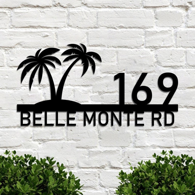 Palm Tree Family Address Signs