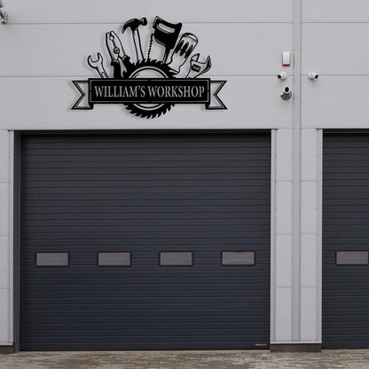 Personalized Metal Workshop Signs for Tool Lovers