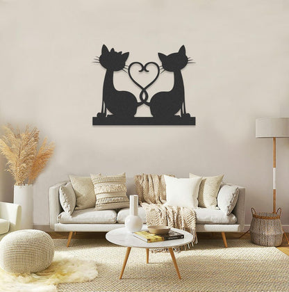 Cat Couple Metal Signs