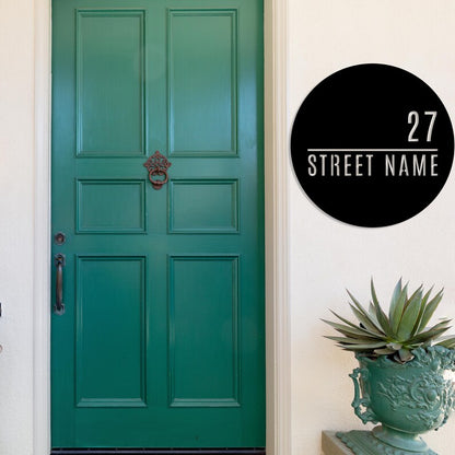 Modern Round Metal Address Signs for Homes