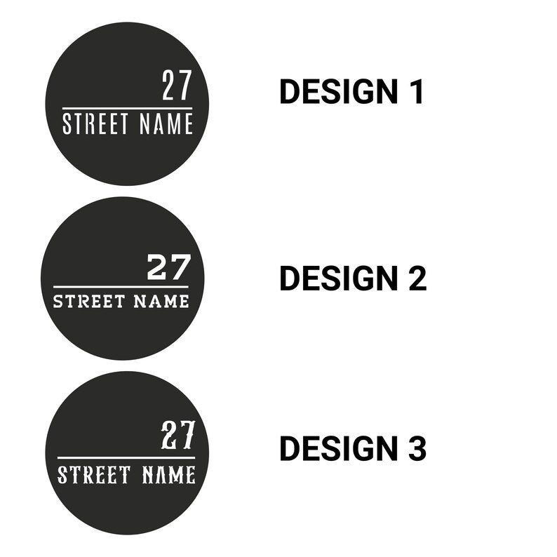 Modern Round Metal Address Signs for Homes